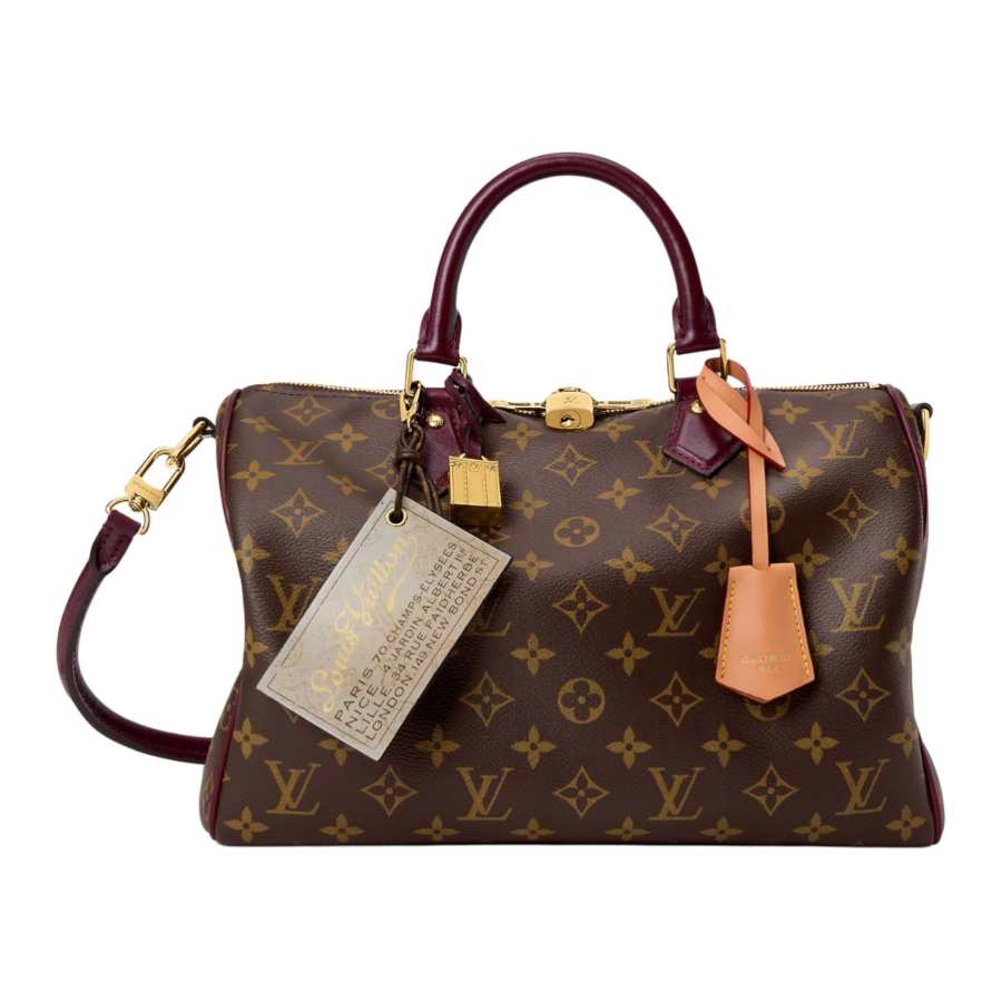 LOUIS VUITTON Speedy Monogram Coated Canvas One Shoulder Handbag Unisex Brown