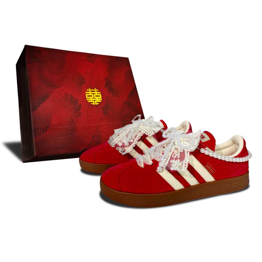 Adidas Adidas Vl Court Classic Alice Dream LD Abrasion Resistant Abrasion Resistant Low top Skateboard Shoes Women's Red