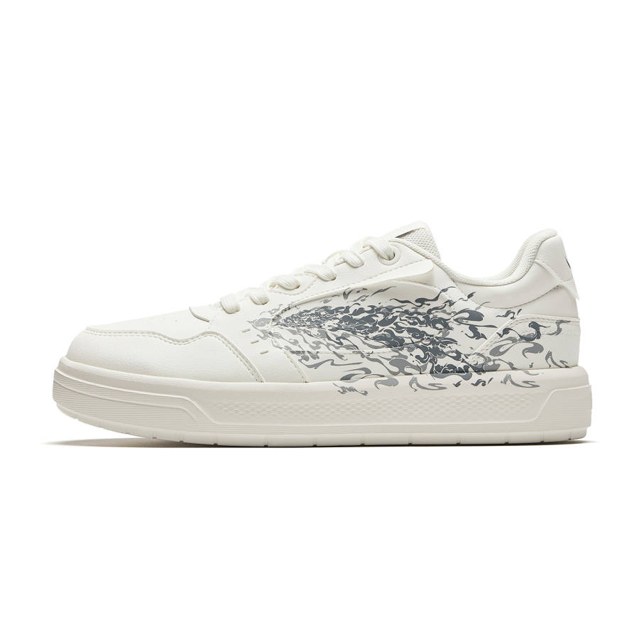 Anta Height Increasing Slip Resistant Abrasion Resistant Skateboard Shoes Men's Ivory White