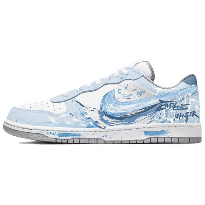 Nike Nike Big Leather Abrasion Resistant Breathable Low top Skateboard Shoes Men's Blue White