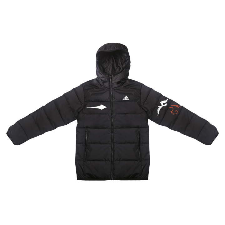Adidas Adidas Down Jackets Unisex Black Hooded Moderate Puffer Jacket