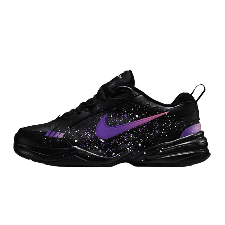 Nike Nike Air Monarch 4 Night Purple Star Abrasion Resistant Chunky Sneakers Unisex Black Purple