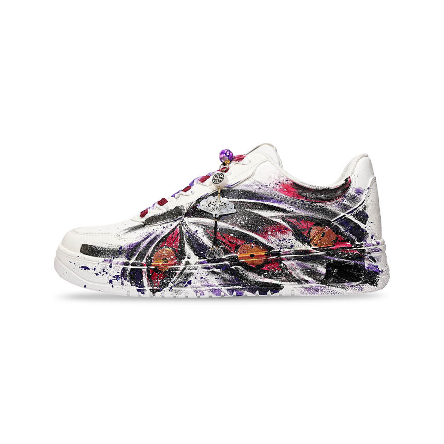Anta Easy Slip Resistant Cushioning Abrasion Resistant Low top Skateboard Shoes Unisex Black Purple