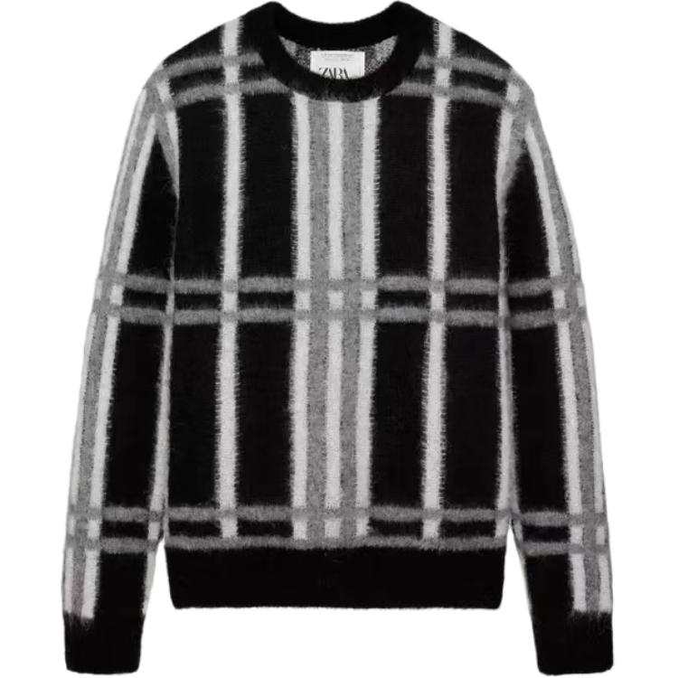 ZARA ZARA Sweaters Men's Black Crew Neck Moderate