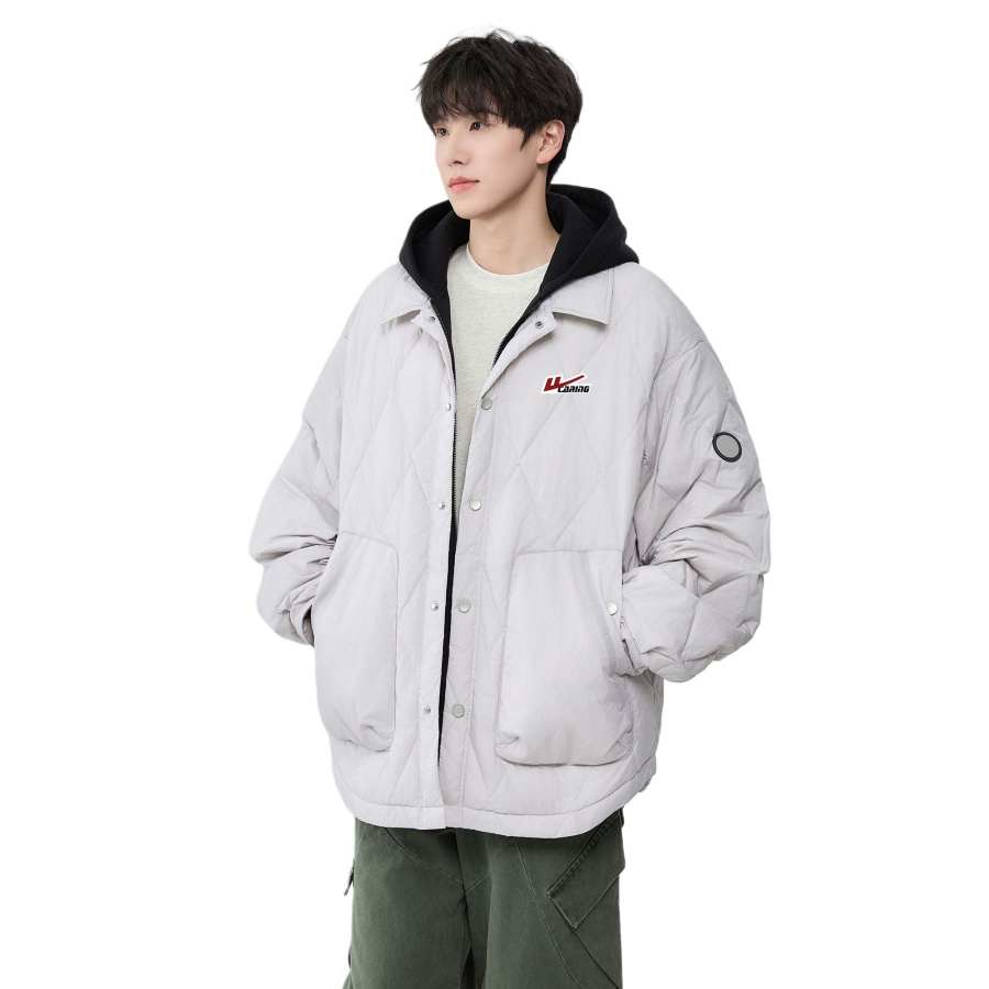 WARRIOR WARRIOR Down Jackets Unisex Hooded Fleece Lined Down Jacket