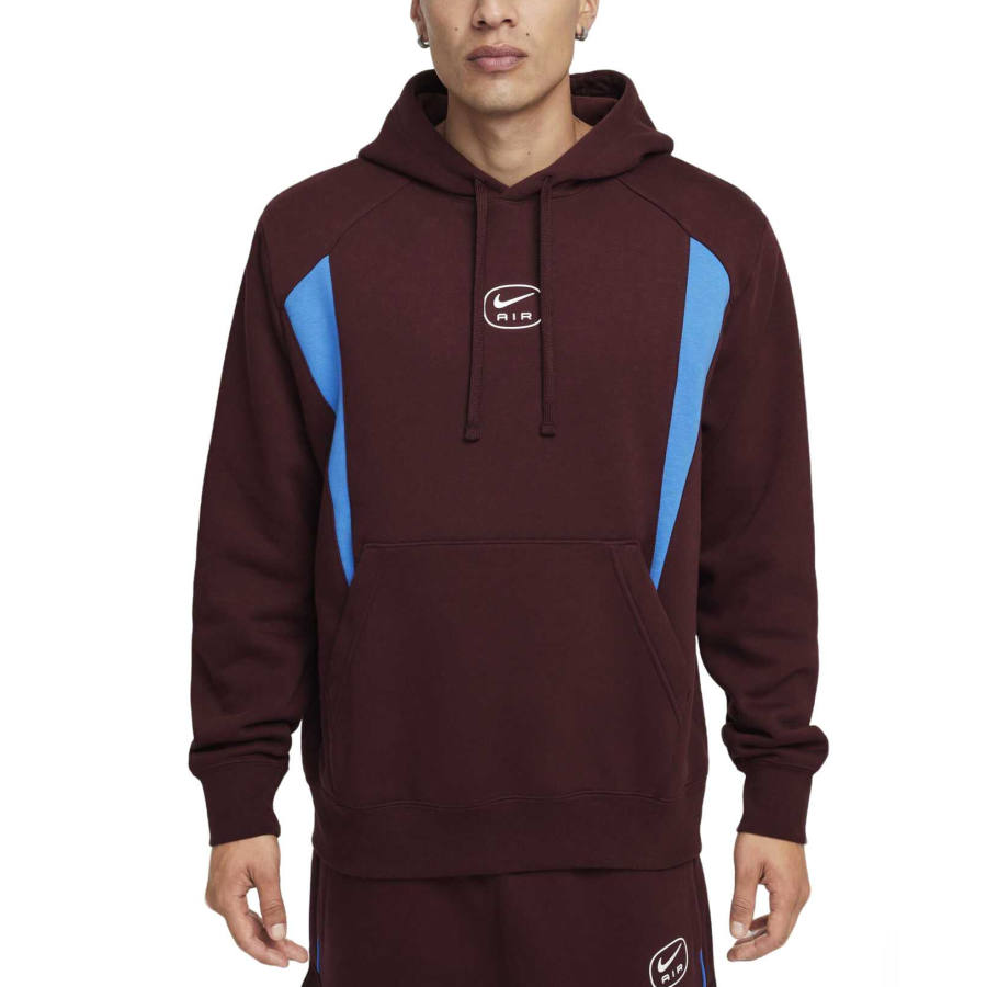 Nike Nike Air Sweatshirts Men's Burgundy Red/Light Photo Blue/White Hooded Moderate