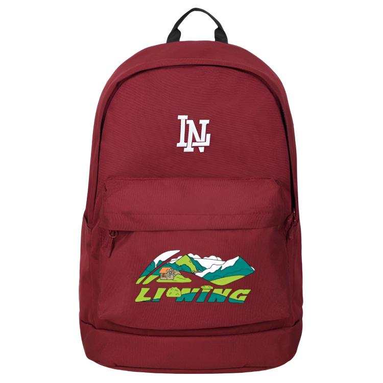 Li-Ning Li Ning Polyester Backpack Unisex Burgundy