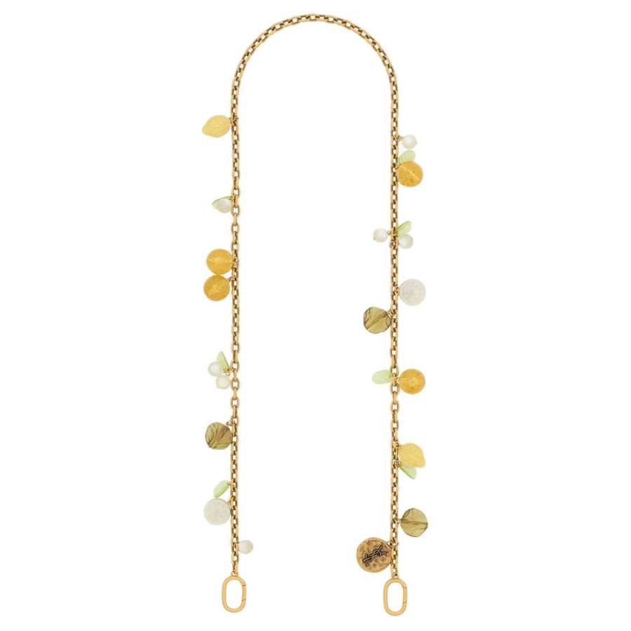 SAINT LAURENT Cassandre Brass & Resin Bag Accessory Women's Gold
