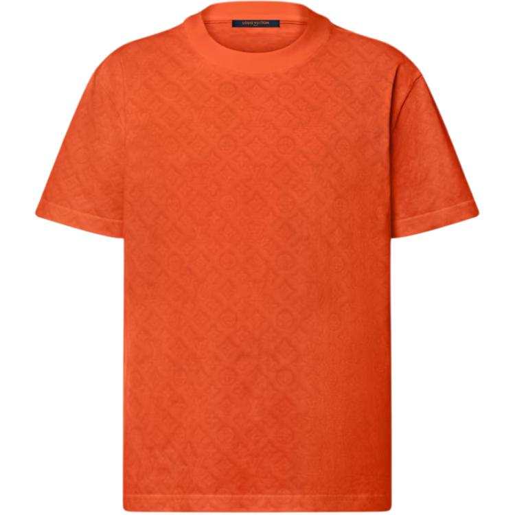 LOUIS VUITTON T Shirts Men's Orange Crew Neck Moderate Straight Fit