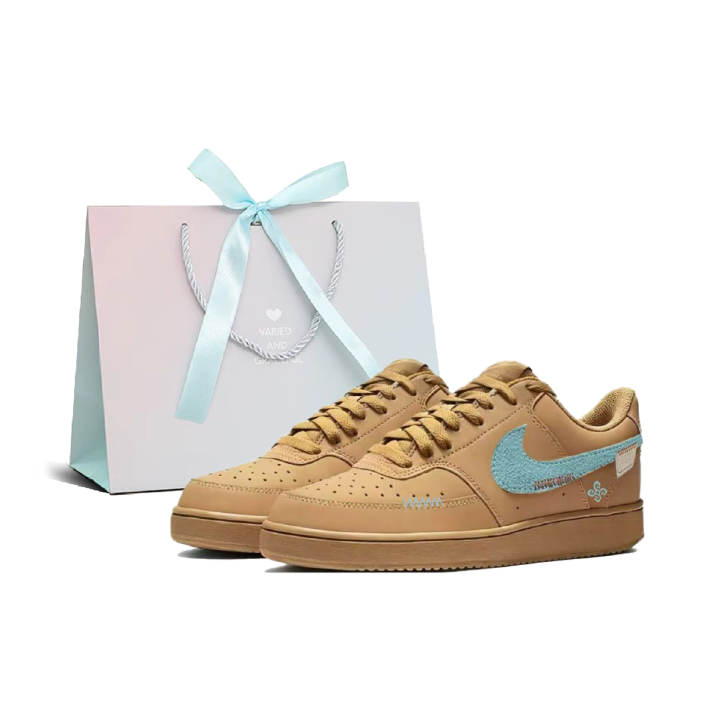 Nike Nike Court Vision 1 Wheat Denim Synthetic Leather, Leather Wear resistant And Lightweight Low top Skateboard Shoes