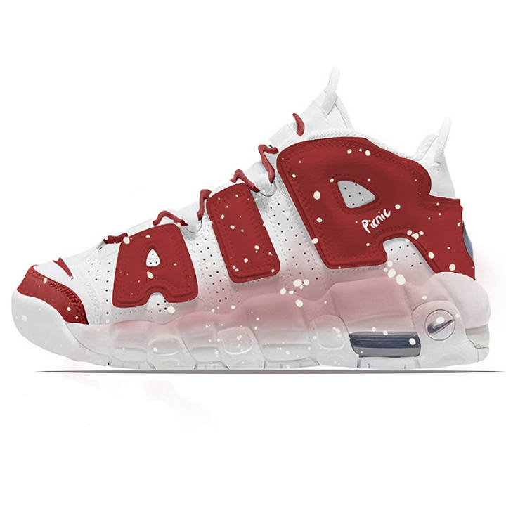 Nike Nike Air More Uptempo Red Cloud Embracing Snow, Comfortable Versatile Cushioning Mid top Vintage Basketball Shoes