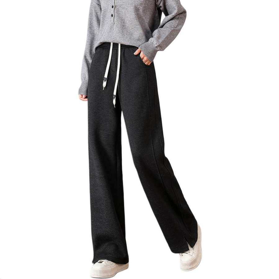 BALENO Casual Pants Women's Thickened And Fleece Lined Wide Leg Pants