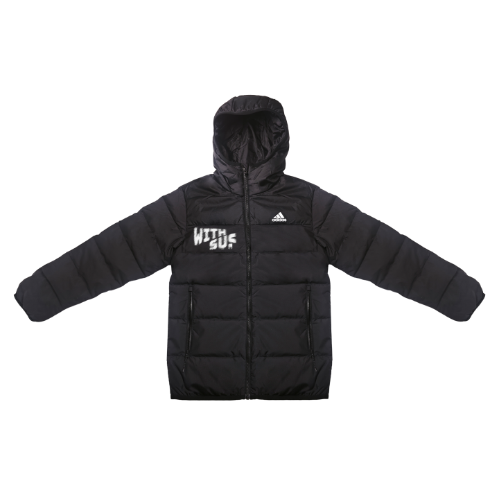 Adidas Adidas Down Jackets Unisex Black Hooded Moderate Puffer Jacket