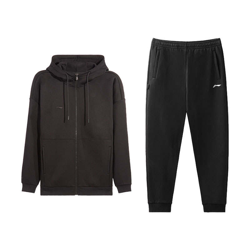 Li-Ning Li Ning Fashion Skin Friendly Fleece Lined Thermal Hoodie Comfortable Pants Casual Sportswear Unisex