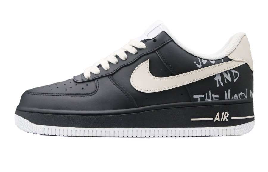 Nike Nike Air Force 1 Winter Abrasion Resistant Low top Skateboard Shoes Women's Black Beige White