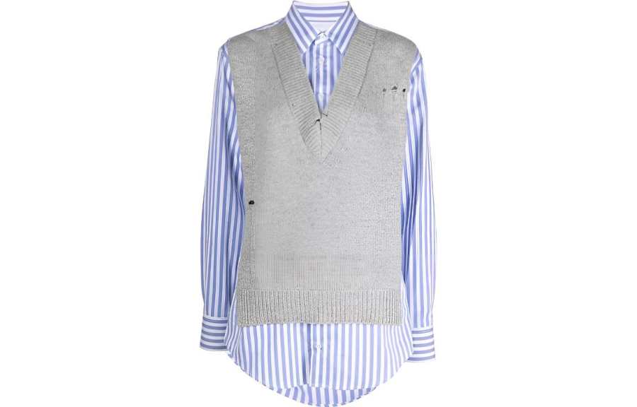 Maison Margiela Distressed Vest Layered Shirt
