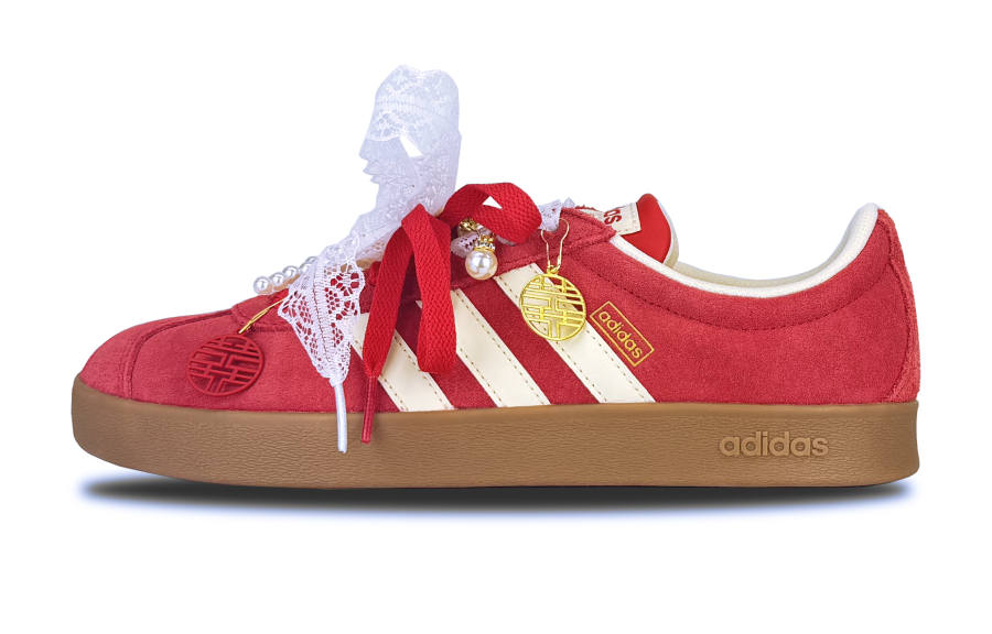 Adidas Adidas Vl Court Classic Abrasion Resistant Low top Skateboard Shoes Unisex Red