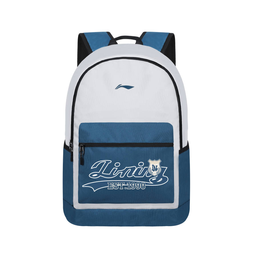 Li-Ning Li Ning Polyester Backpack Unisex Denim Blue & White & Gray