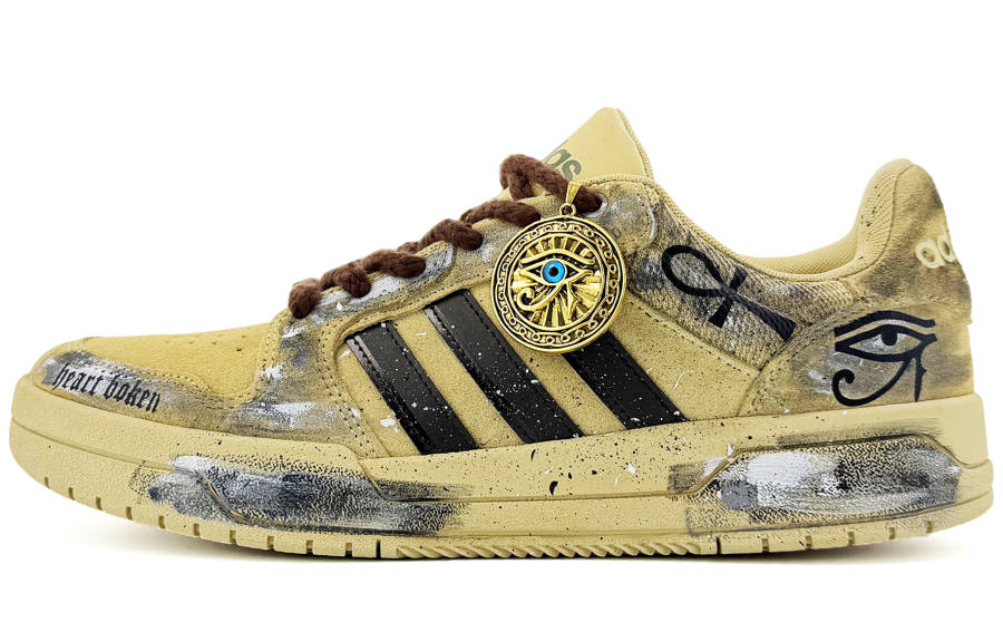 Adidas Neo Entrap Sui Heart, Golden Eyes Coverage Cushioning Low top Skateboard Shoes Unisex Beige Yellow
