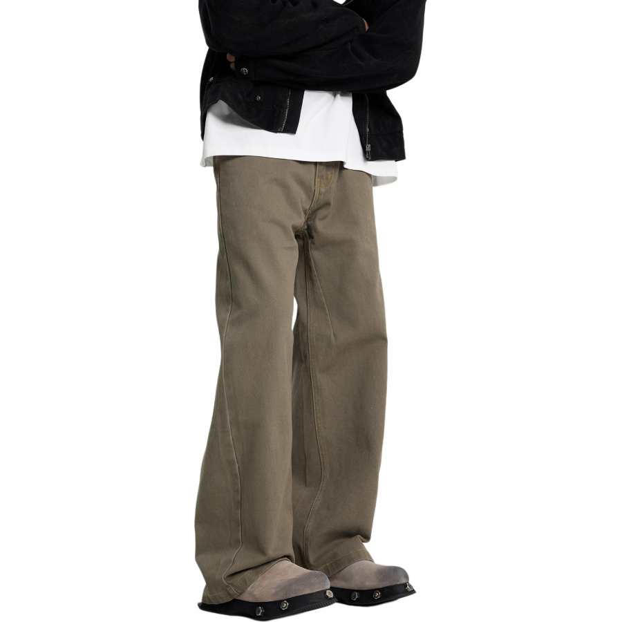 Jeep Jeans Unisex Brown Moderate Straight Fit Pants