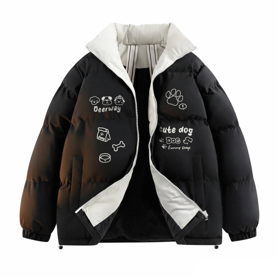 DEERWAY Puffer Jackets Unisex Stand Collar Moderate Padded Puffer Jacket