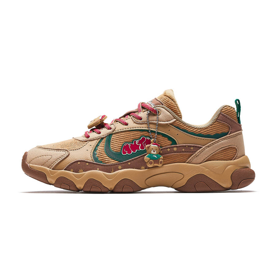 Anta Low top Casual Shoes Women's Brownish Brown Green