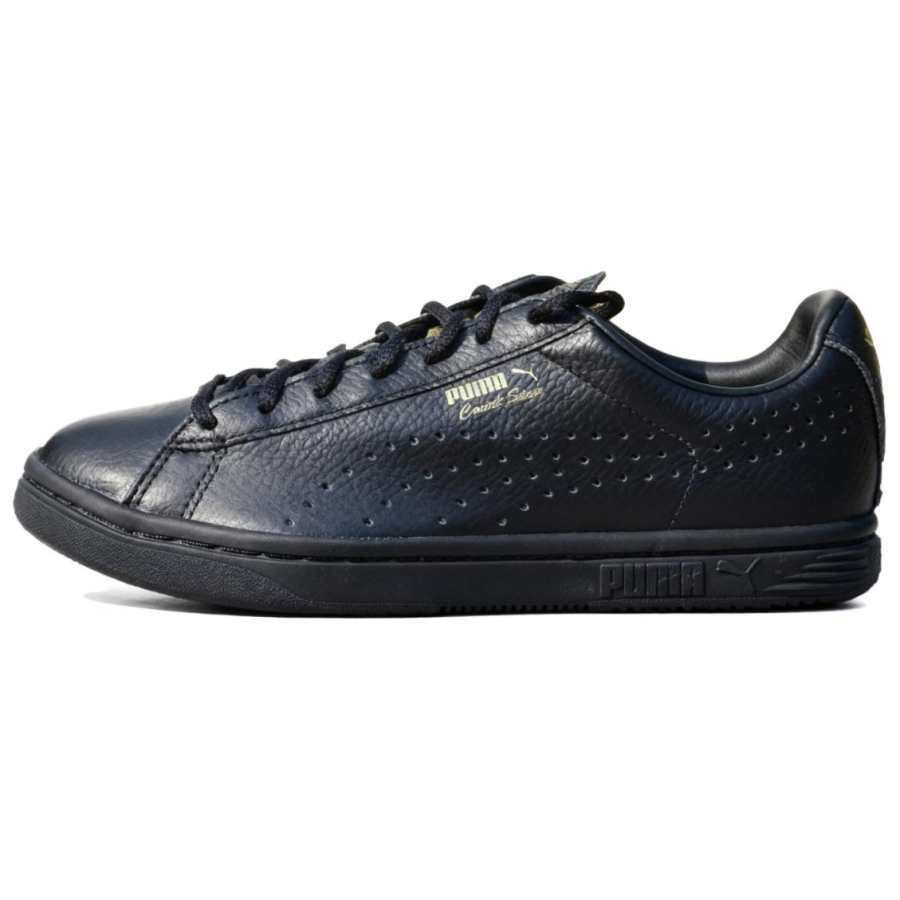 PUMA Court Star Skateboard Shoes Unisex Black Gold