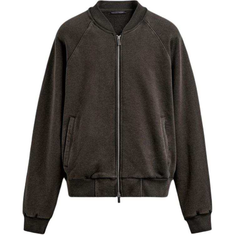 ZARA ZARA Jackets Men's Brown Stand Collar Moderate