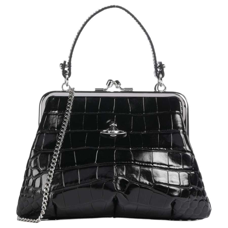 Vivienne Westwood Granny Frame Calfskin Shoulder Bag, Crossbody Bag, Handbag Women's Black