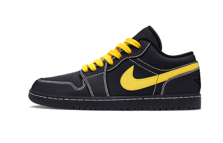 Jordan Jordan Air Jordan 1 Black Yellow AJ Cushioning Abrasion Resistant Cushioning, Wear Resistant Low top