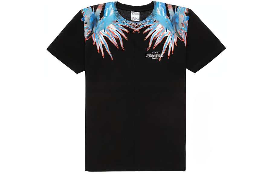 Marcelo Burlon T Shirts Men's Black Crew Neck Moderate Straight Fit