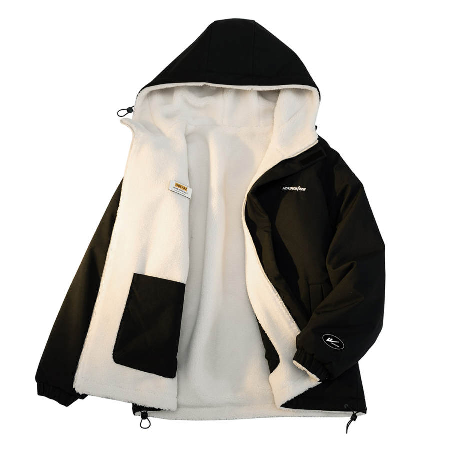 WARRIOR WARRIOR Puffer Jackets Unisex Hooded Fleece Lined
