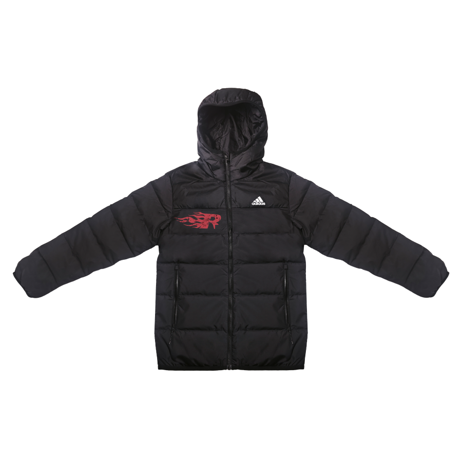 Adidas Adidas Down Jackets Unisex Black Hooded Moderate Puffer Jacket