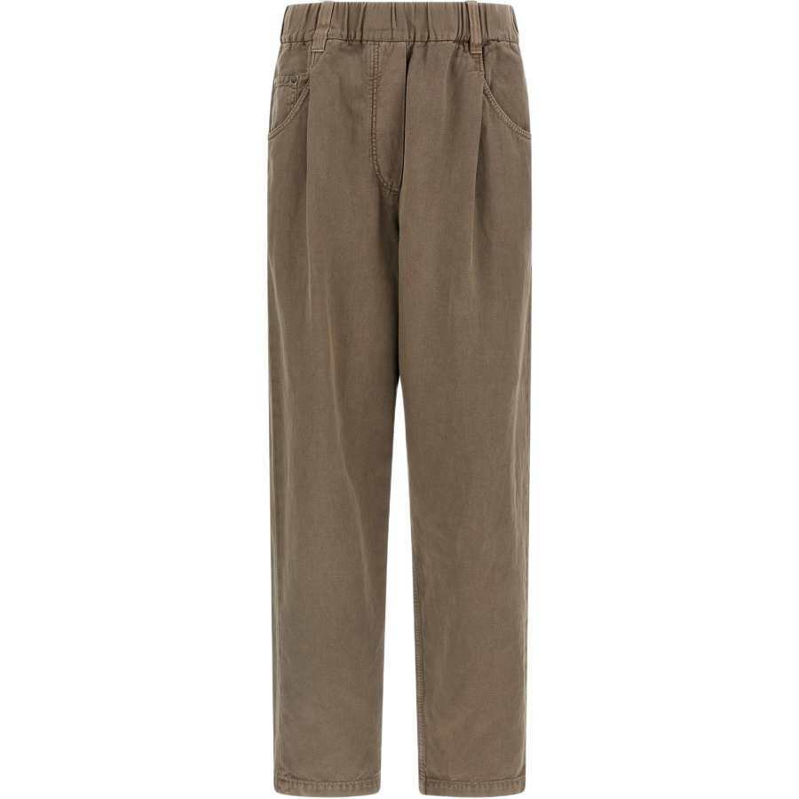 Brunello Cucinelli Straight-Leg Elastic Waist Trousers