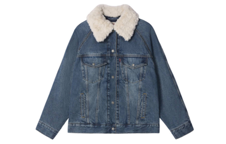 Levis Levis Velvet Jackets Women's Medium Blue Lapel Moderate