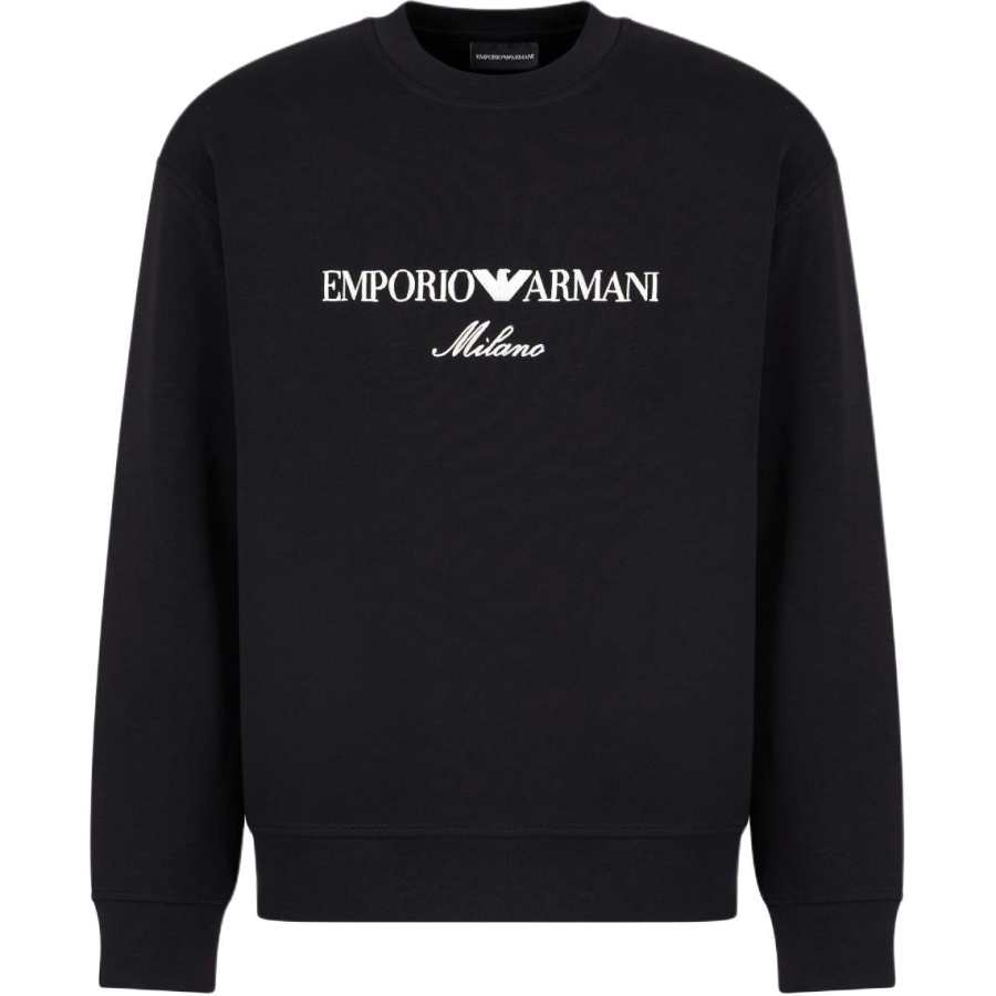 EMPORIO ARMANI Logo Embroidered Crewneck Sweatshirt