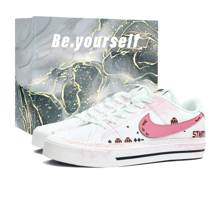 Nike Nike Court Legacy Half Sleep Journal Abrasion Resistant Low top Skateboard Shoes Unisex Red White