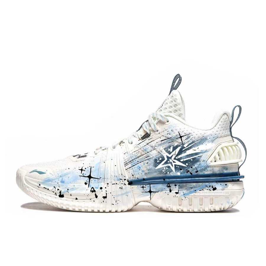 Li-Ning Li Ning Storm 2024 Cushioning Abrasion Resistant Cushioning, Wear Resistant Low top Basketball Shoes Men's Blue White