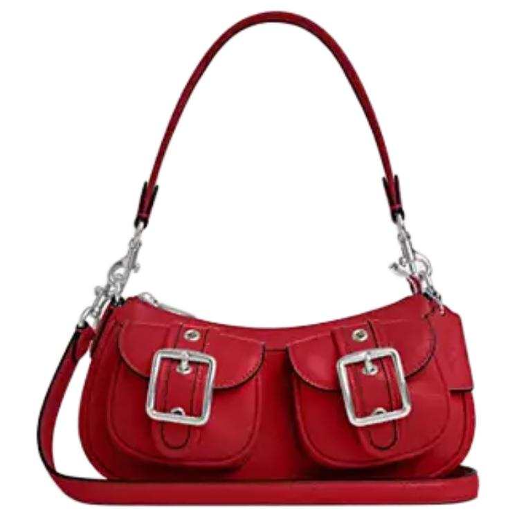 COACH COACH Ashton Leather Handbag Medium Women's Red