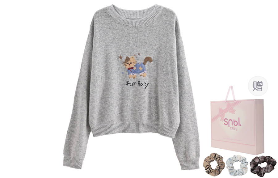 SNBL Knitwear Women's Gray Crew Neck Moderate