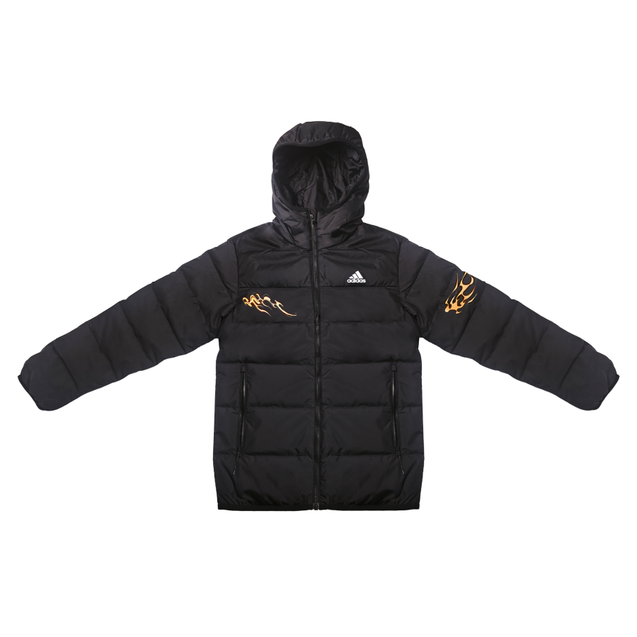 Adidas Adidas Down Jackets Unisex Black Hooded Moderate Puffer Jacket