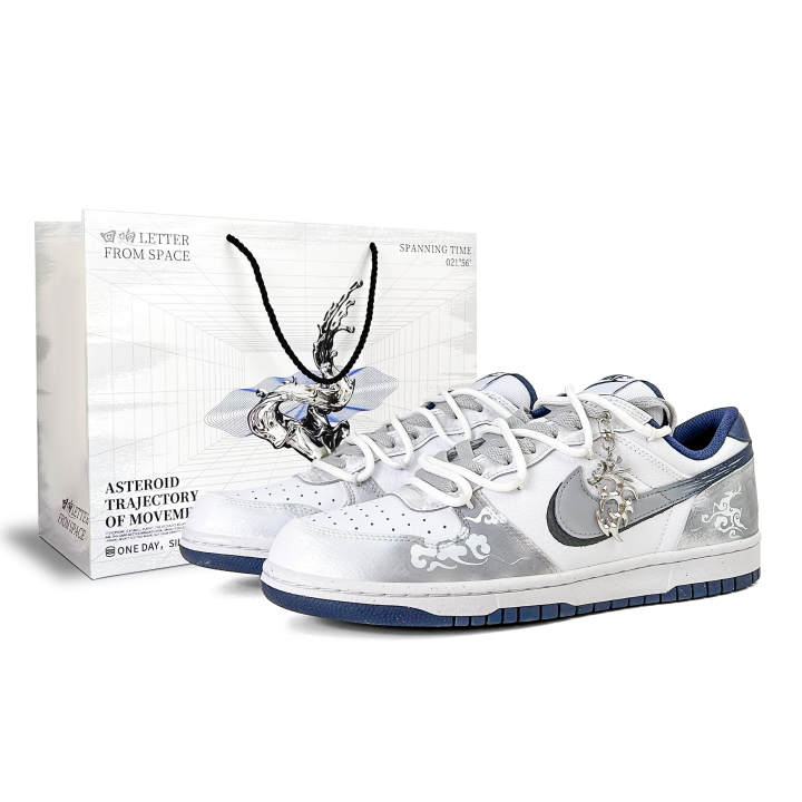 Nike Nike Big Liuran, Special Shopping Bag Low top Skateboard Shoes Unisex Floating Life Gray