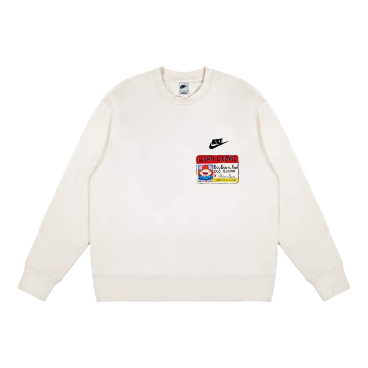 Nike Nike Club Sweatshirts Unisex Ecru Crew Neck Thickened Regular