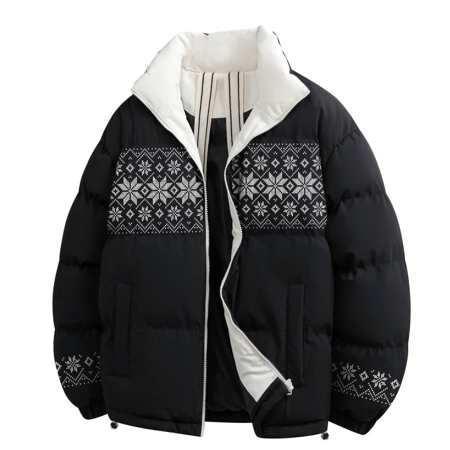 HUANQIU Puffer Jackets Unisex Hooded Thickened Padded Puffer Jacket