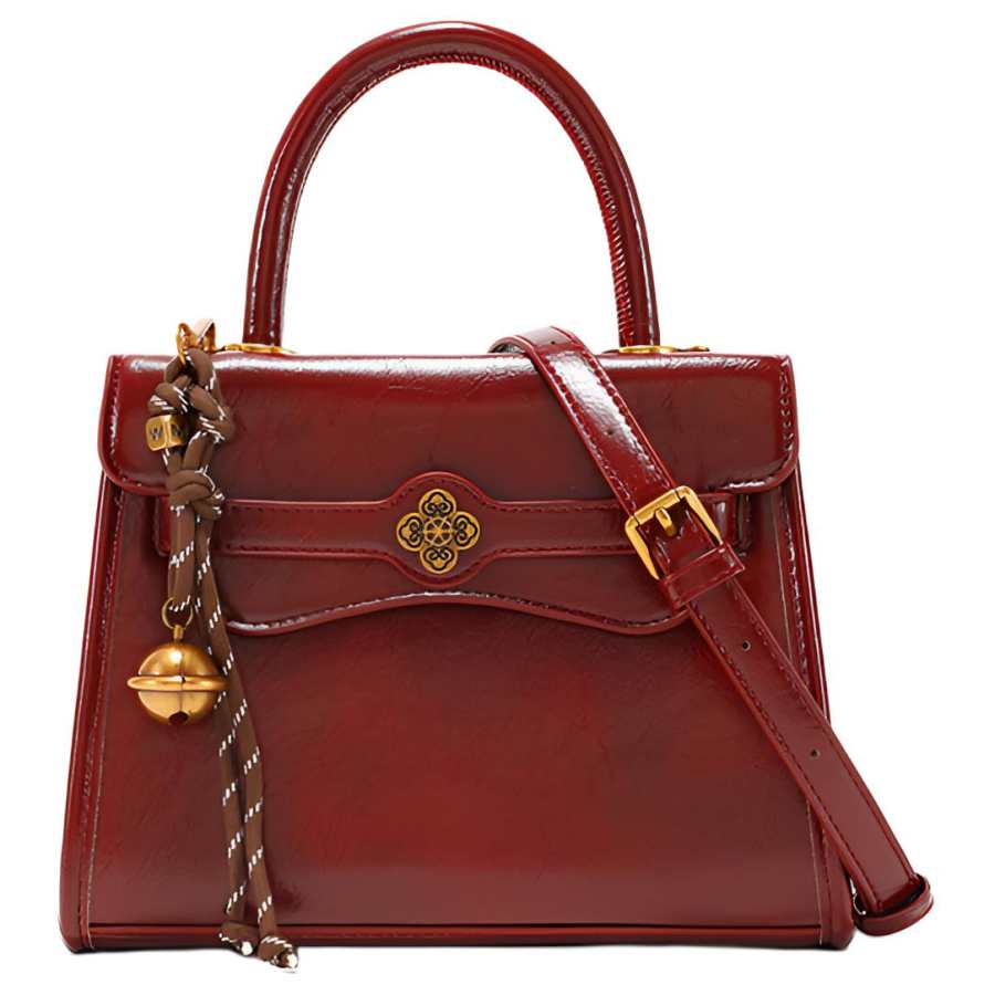PAYOT Microfiber Synthetic Leather Handbag Women's Burgundy