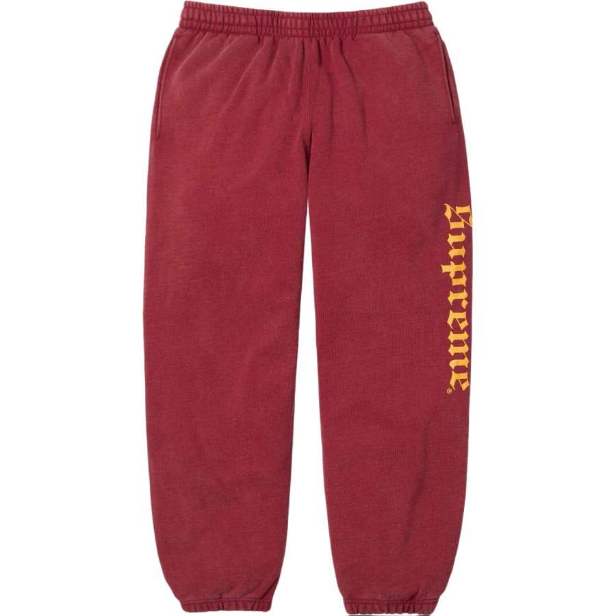 Supreme Supreme WEEK14Washed Old English Sweatpant Knitted Sweatpants Unisex