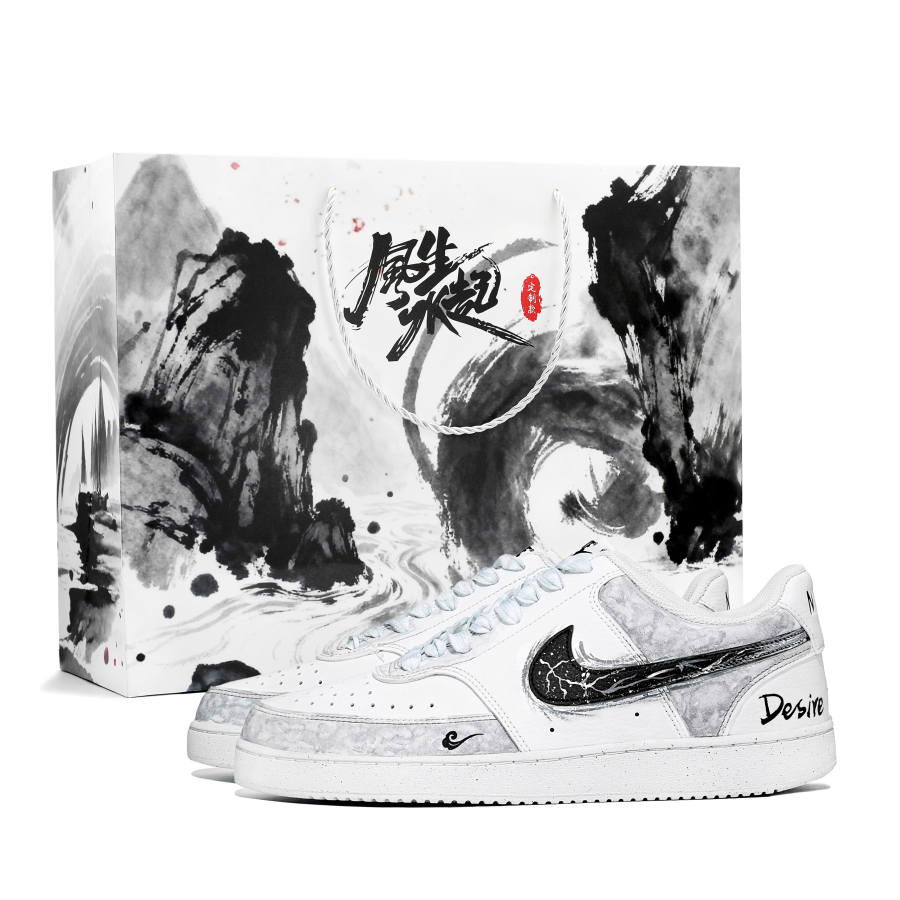 Nike Nike Court Vision 1 Thunder Mist Sea Abrasion Resistant Low top Skateboard Shoes Unisex Gray