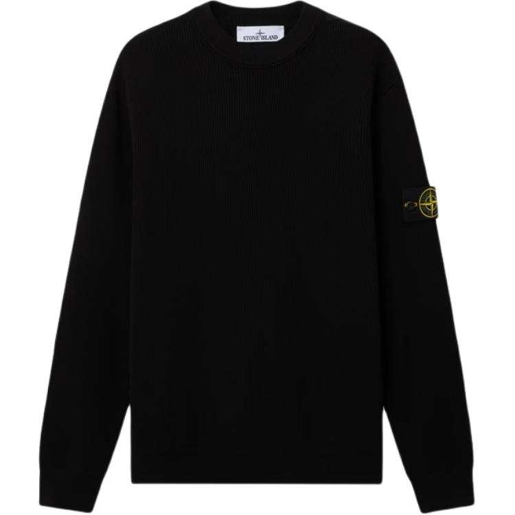 Stone Island ribbed-knit logo-patch sweater