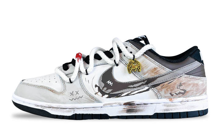 Nike Nike Dunk Low Maris Sal Bubbles, All In Line Abrasion Resistant Low top Skateboard Shoes Unisex Gray Brown