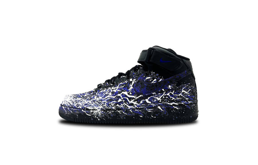 Nike Nike Air Force 1 Tea Blossom 5.0 High top Skateboard Shoes Men's Black Blue